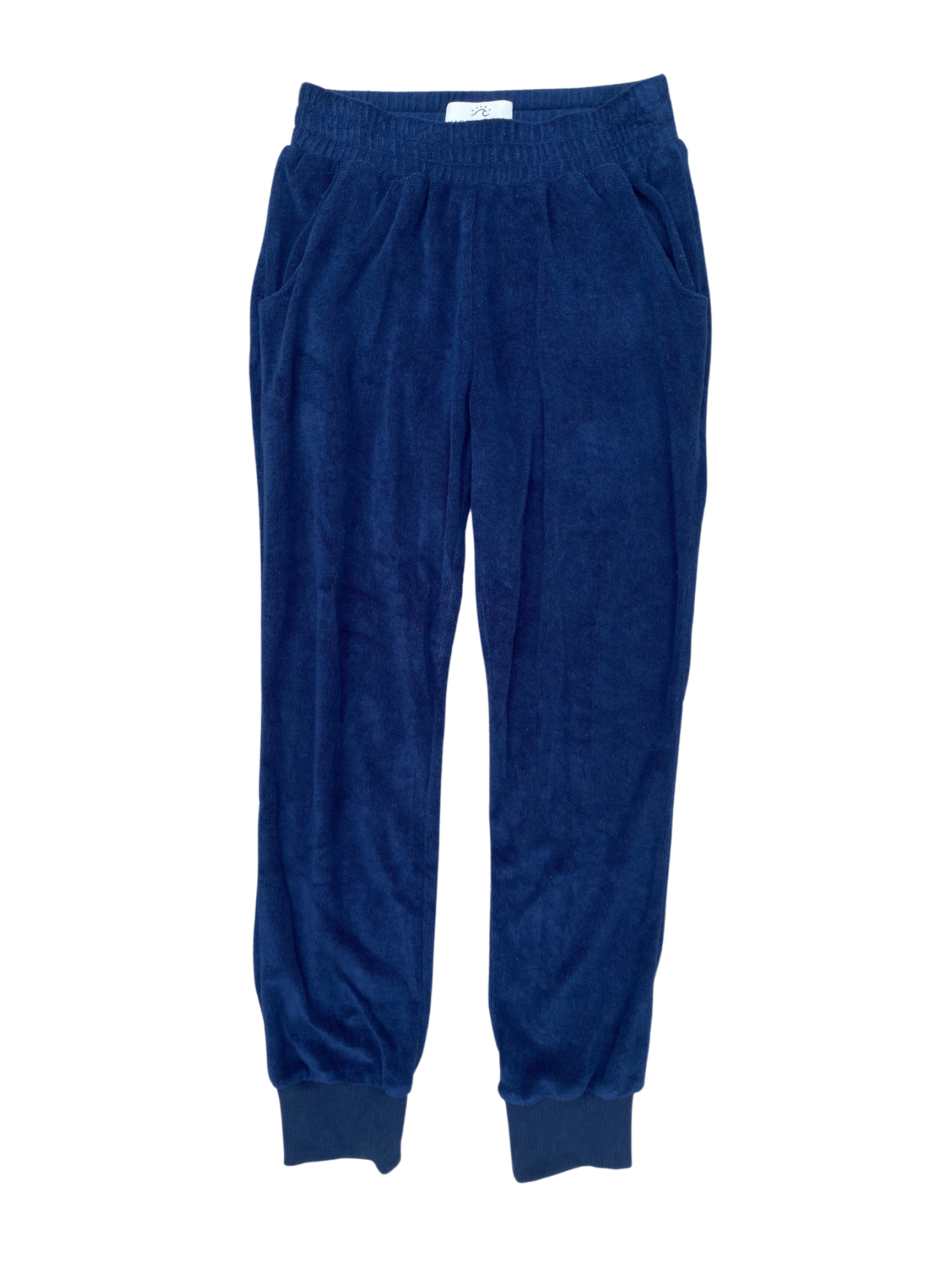 Navy Blue Terry Cloth Jogger Pant with pockets