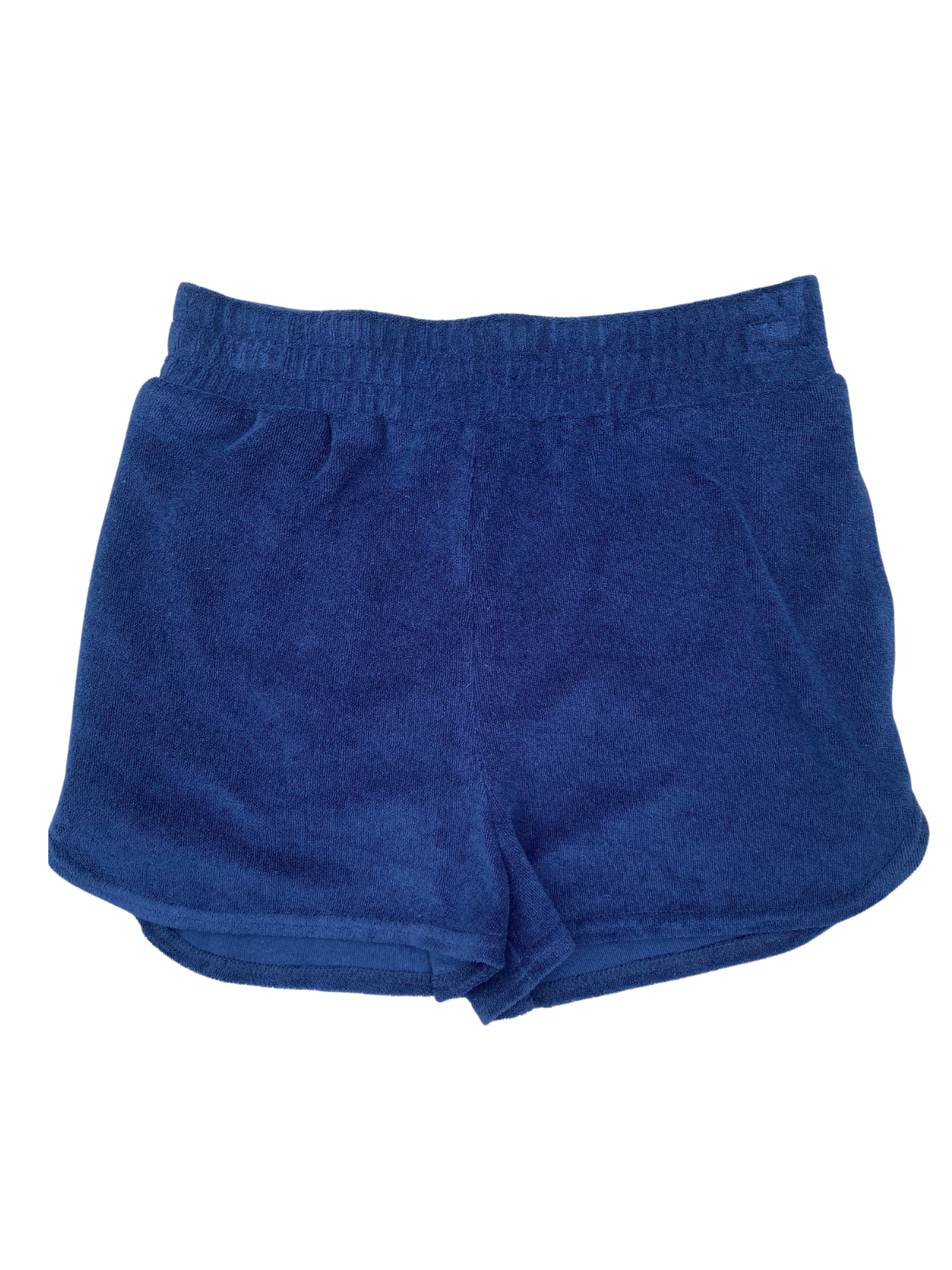 Navy Blue Terry Cloth Shorts with Pockets